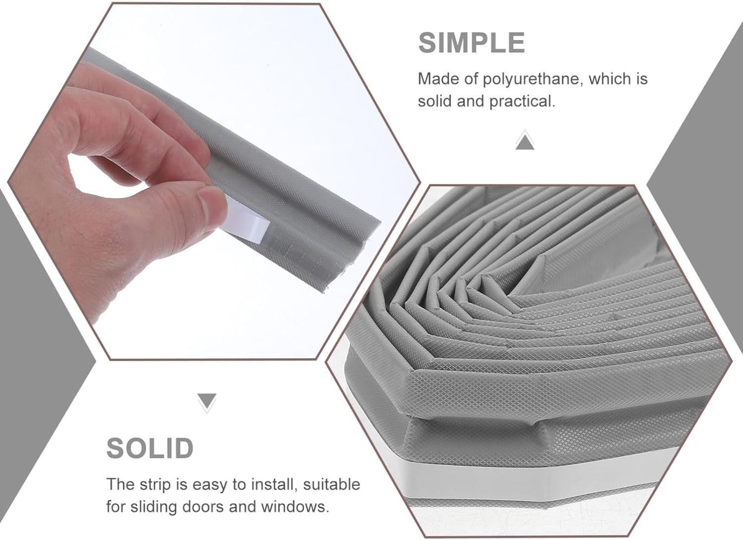 Housoutil Weather Stripping Door Seal for Sliding Soundproof Insulation Strip Easy Installation Weatherproofing for Doors Material