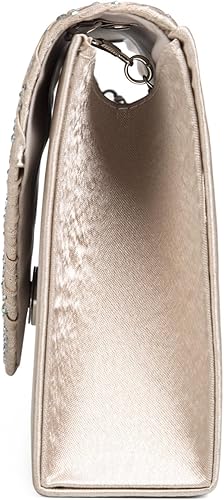 Miniatura 5 de Bolsos de noche para mujer, elegante, sobre para boda, fiesta, baile de graduación, Dorado champán