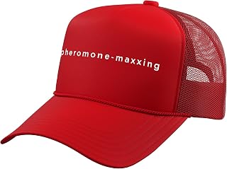 Pheromone Maxxing Alpha Chad Trending Meme Trucker Hat with Adjustable Mesh Back