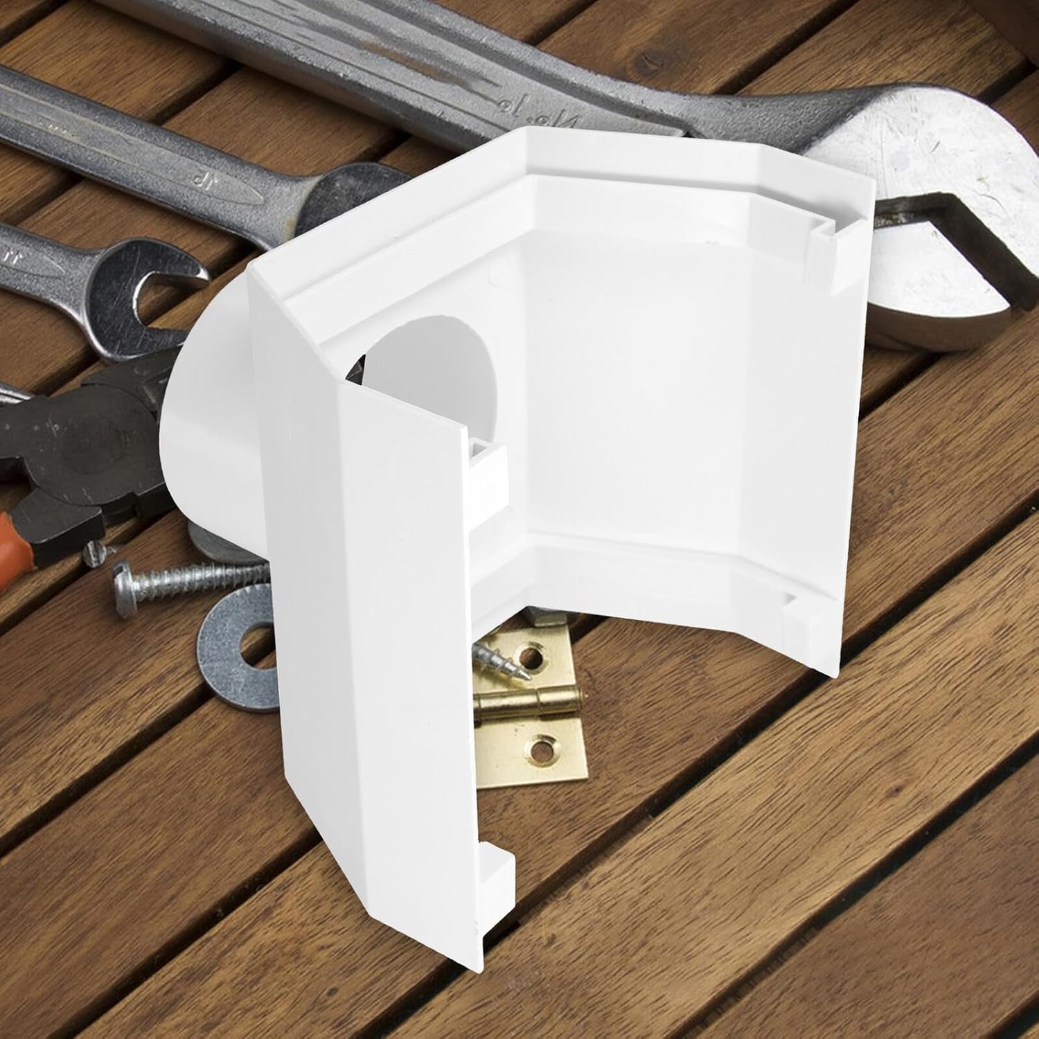 2pcs Roof Gutter Connector and Downspout Drain Adapter PVC Fitting for Home Outdoor Rainwater Drainage, Roof Downspout Accessory for Water Damage Prevention