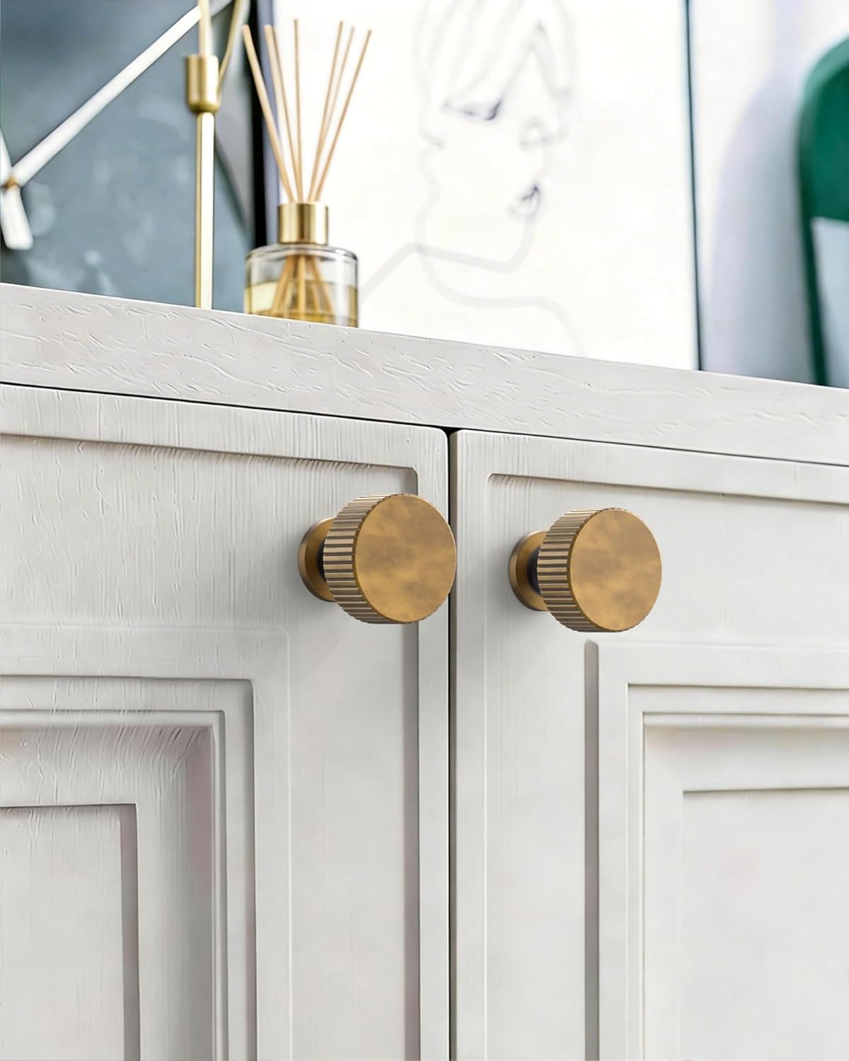 10 Pack Vintage Antique Cabinet Knobs Kitchen Brass Cabinets Knobs for Dresser Drawer Pulls Cupboard Hardware CK0083