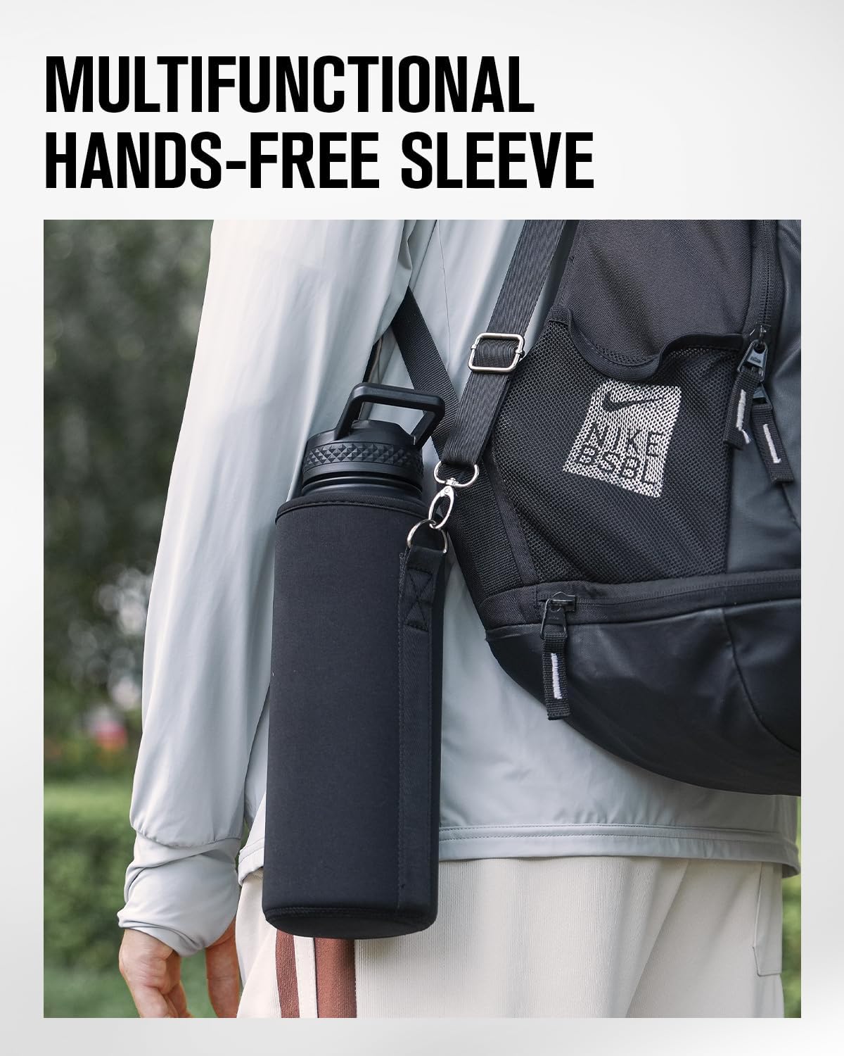 Coolplus 40 oz Water Bottle Insulated, Stainless Steel Water Flask With Straw Metal Double-Walled Vacuum With Carry Sleeve Leakproof, Keep Cold 48 Hrs Hot 24hrs, Black - Image 4