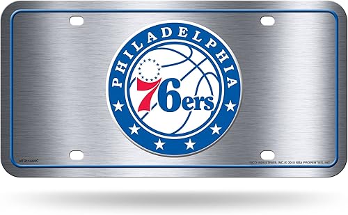 Miniatura 134 de Rico Industries Etiqueta de metal de baloncesto de la NBA de 6 x 12 pulgadas, ideal para camiones/coches/SUV