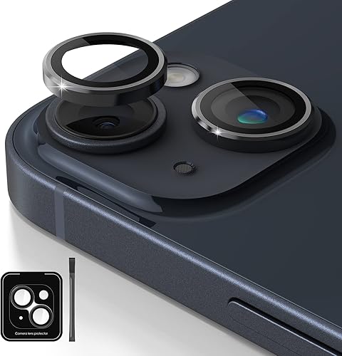 Protector de lente de cámara de diseño para iPhone 14 PlusiPhone 14  Bandeja automática de aleación de aluminio más 9H protector de pantalla de