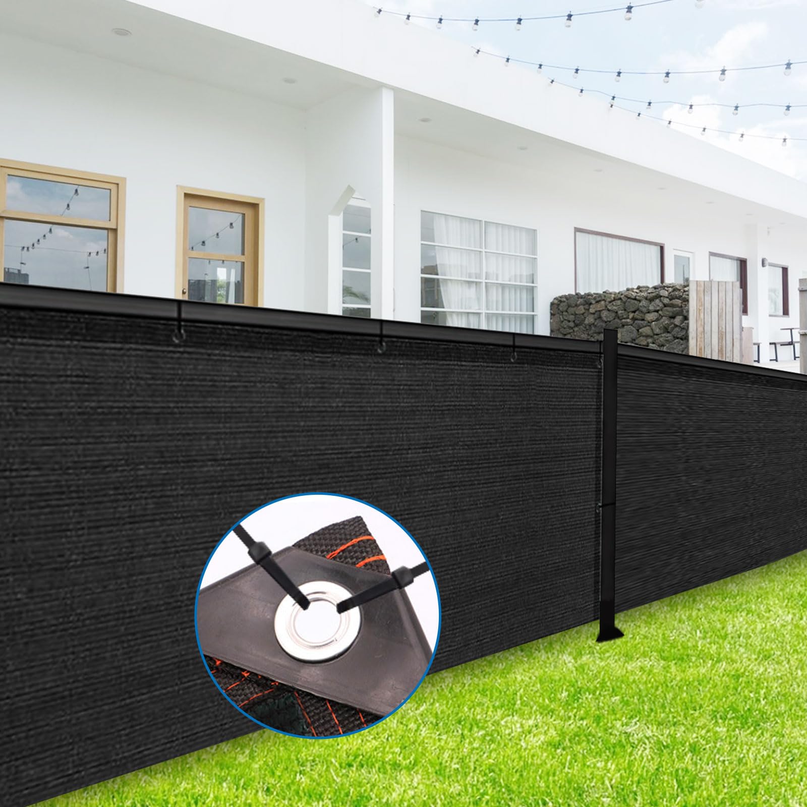 2 x 10m Garten Schattierungsnetz Schattiernetz, Schattennetz mit Ösen 95% UV-Beständiges, für Garten Pflanze Gewächshaus Scheune Außen Hof Dach Kühlung