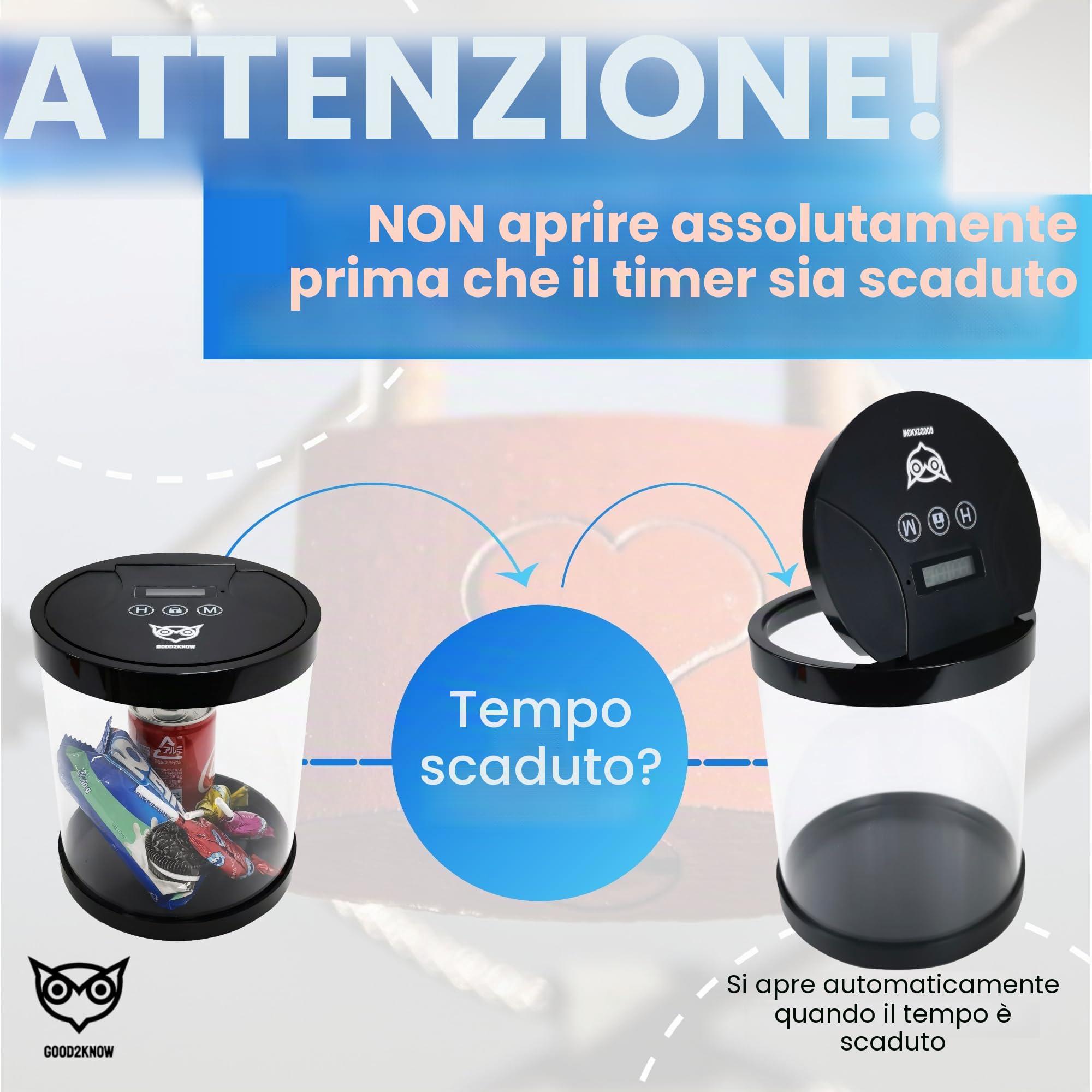 Good2know Cassaforte per telefono con blocco orario, smetti di fumare - Timer - Cassetta di sicurezza - Cucina sicura - Nero - Messa a fuoco e autodisciplina