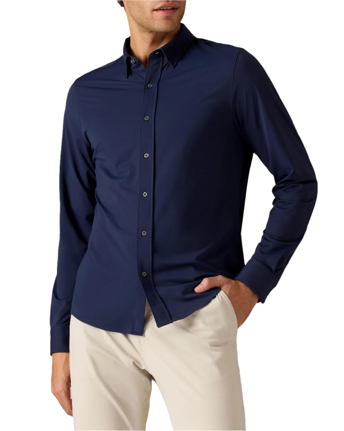 Rhone Camisa social masculina Commuter, slim fit, confortável, elástico em quatro direções, não amassa, antiodor