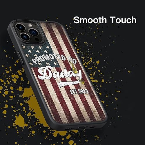 Miniatura 5 de Funda para teléfono con la bandera estadounidense Promoted to Daddy 2023, compatible con iPhone 14, 13, 12, 11 Pro Max, Samsung Galaxy S23 S22 S21
