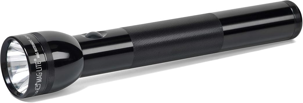 MagLite 3-Cell D Incandescent Flashlight Water-Resistant, Adjustable Beam, High-Intensity Krypton Bulb Black