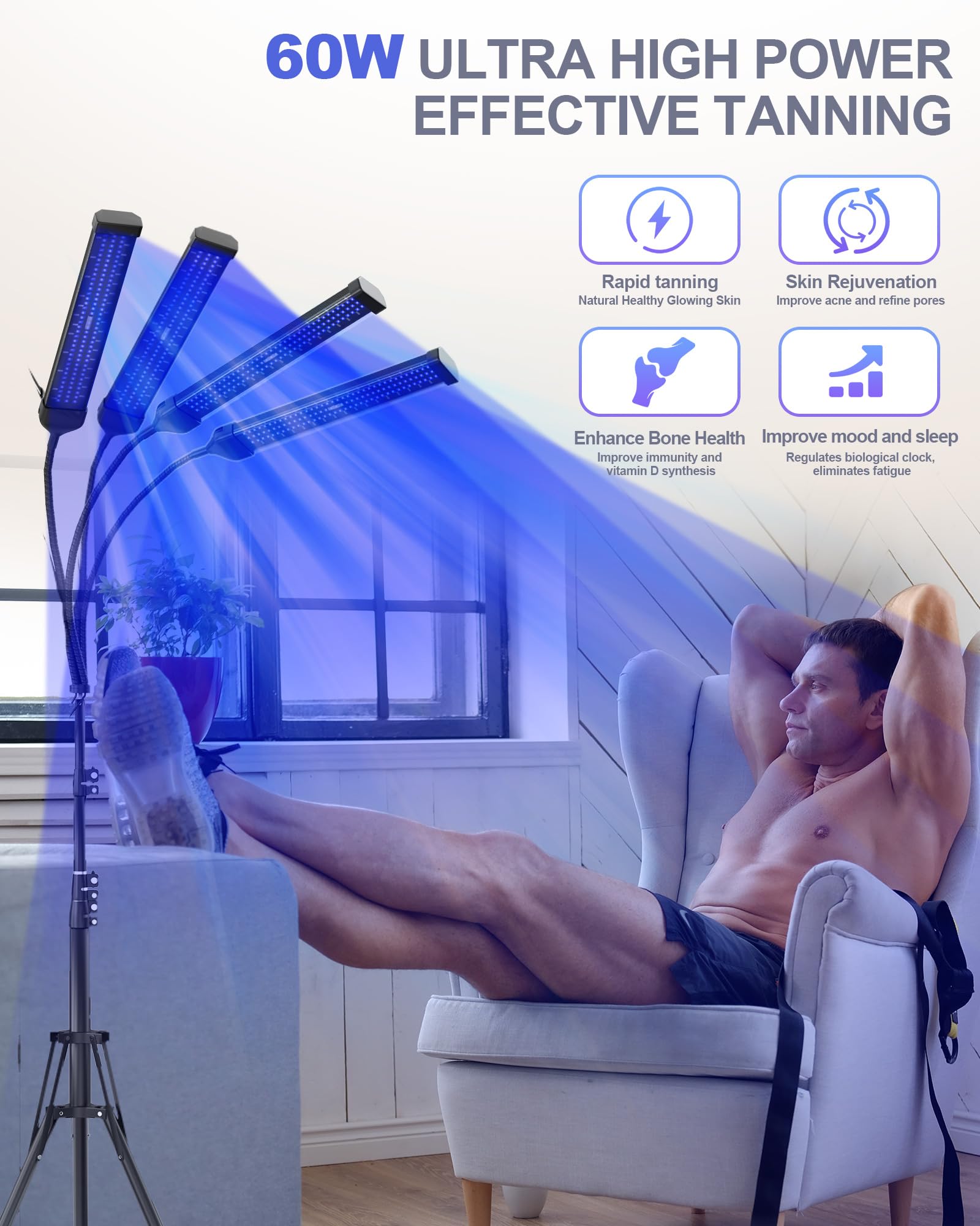 Tanning Lamp, 460nm Hanging Use Face Tanning Lamp, Self Tanner Lamp