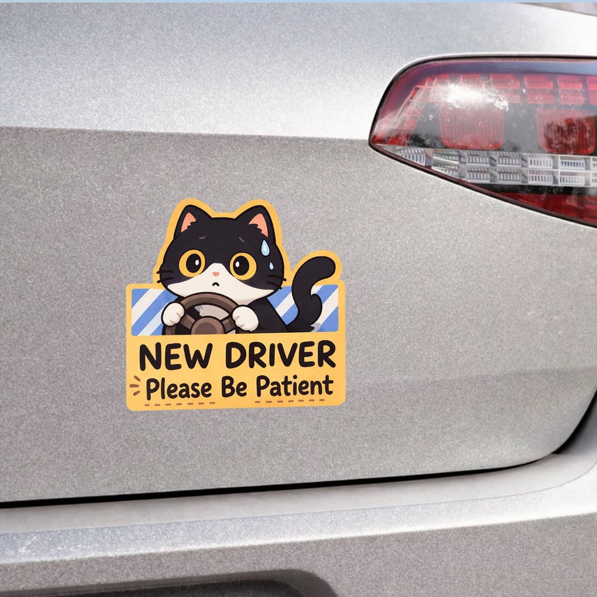 (3pcs-5in) Cute Cat New Driver Sticker Novice Car Decal Stickers 5 Lovely image 2