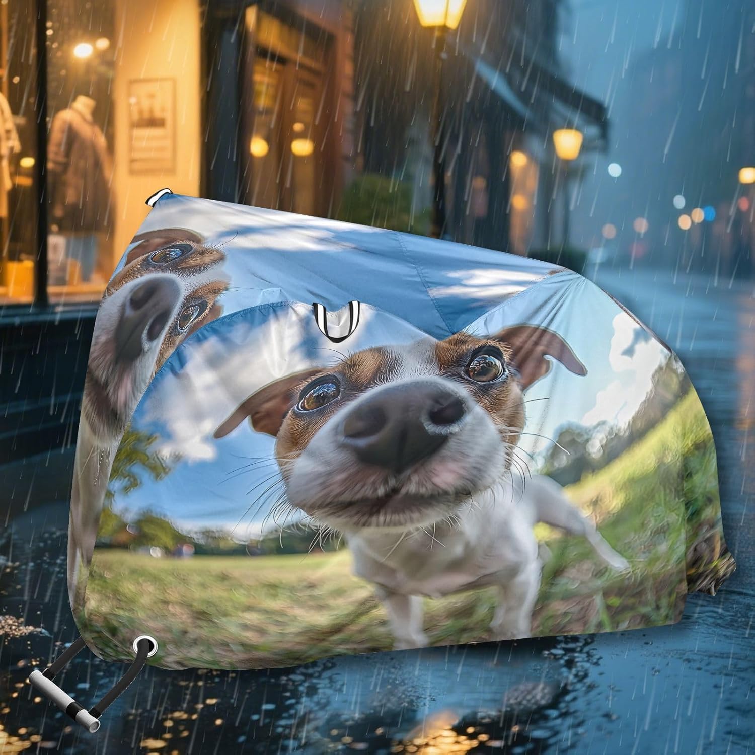 Cute Dog Bike Cover Waterproof Outdoor Storage, Bicycle Cover Rain Sun UV Wind Proof for Mountain Bike,Road Bike,Electric Bike