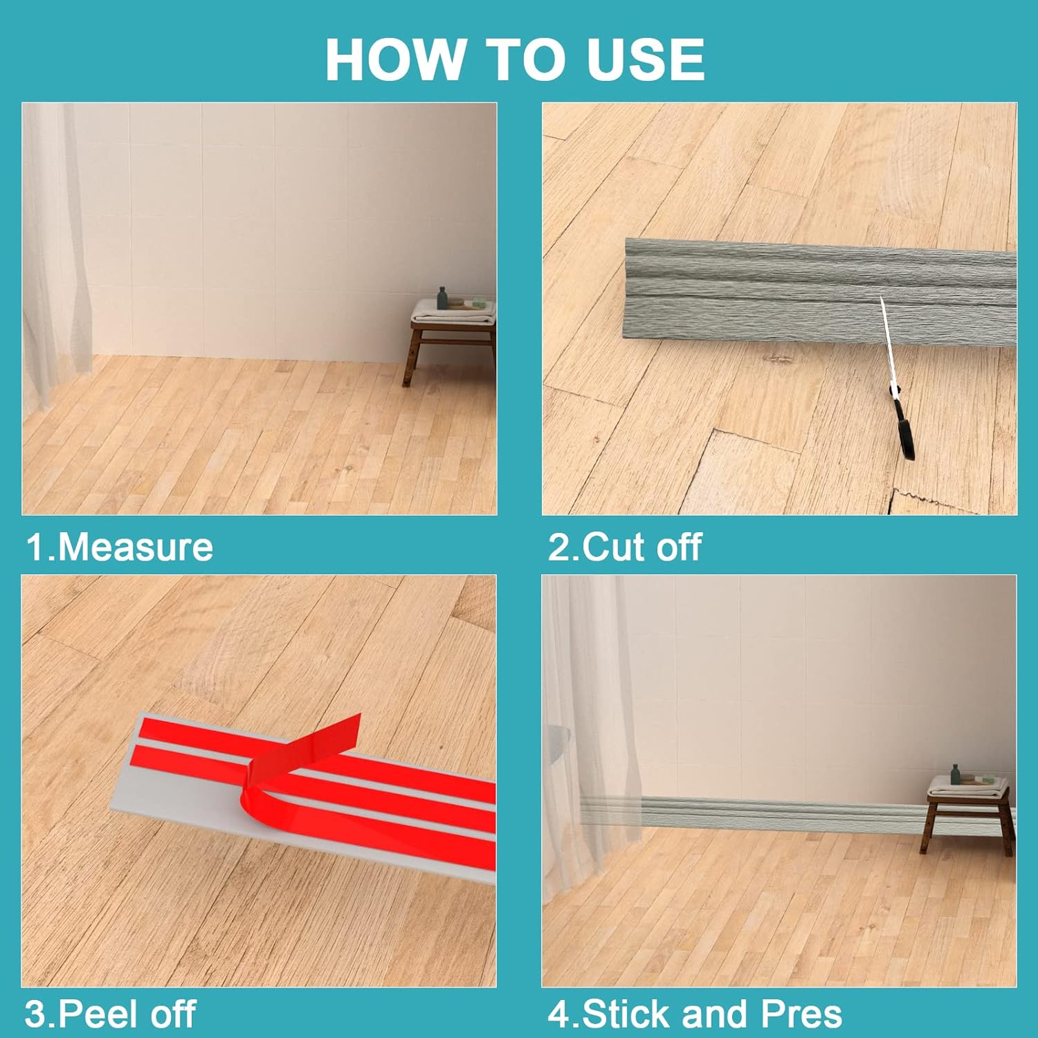 Buy Yuzzy Peel and Stick Baseboard Molding SelfAdhesive Rubber Wall Base Molding Trim 4 Inch x