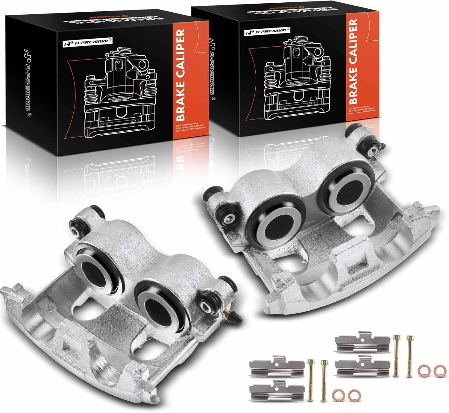 A-Premium Disc Brake Calipers Assembly Without Bracket Compatible with Ford Models - E-150(Econoline), E-250(Econoline), E-350 E-450 Super Duty, E350 Econoline Club Wagon - Front Side