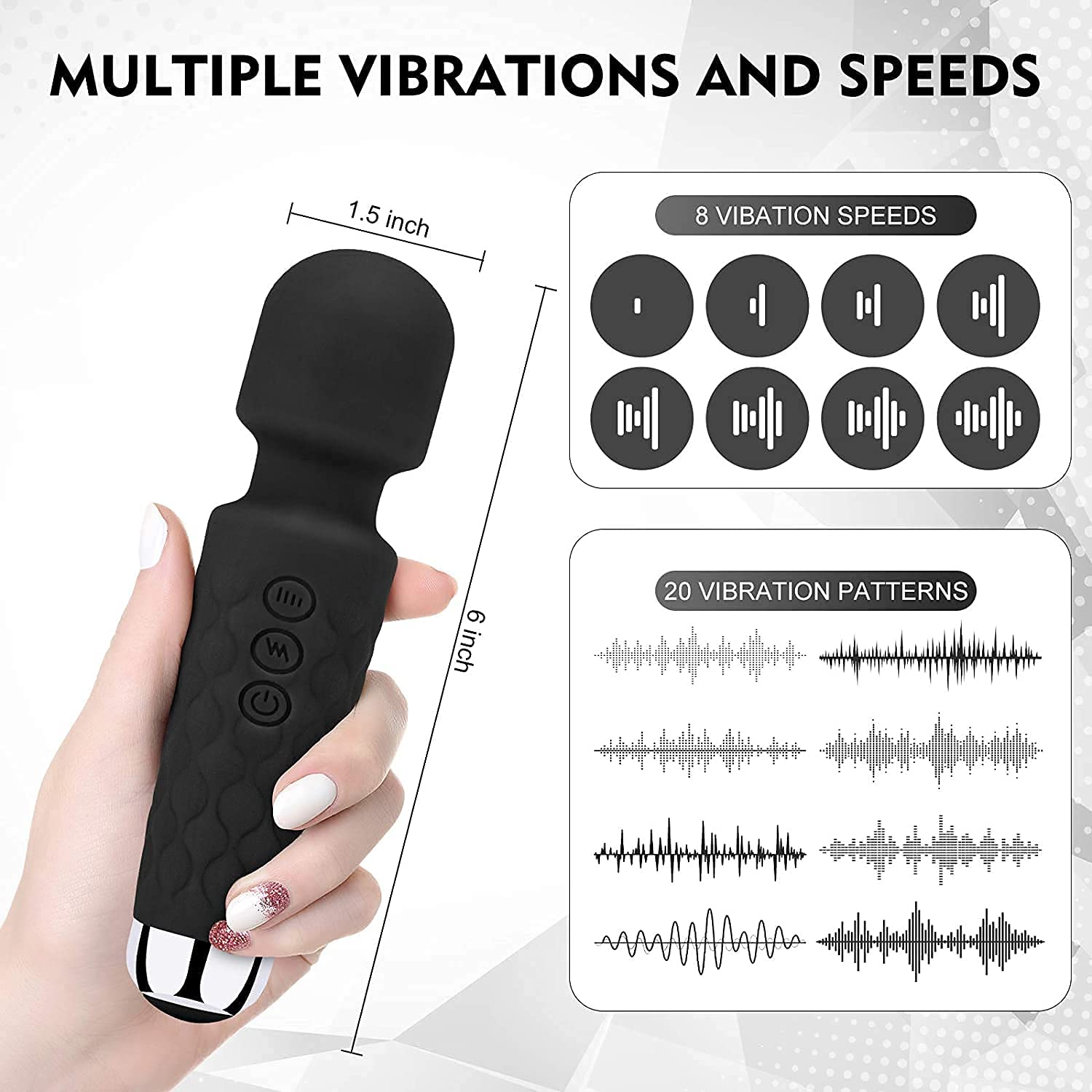 Massage Machine for Women - Rechargeable Wireless Mini Body Massager with 20 Vibration Modes, Fast Charging, 8 Speeds and Water Resistant - Massage Machine for Full Body Massage Machine for Women - Rechargeable Wireless Mini Body Massager with 20 Vibration Modes, Fast Charging, 8 Speeds and Water Resistant - Massage Machine for Full Body