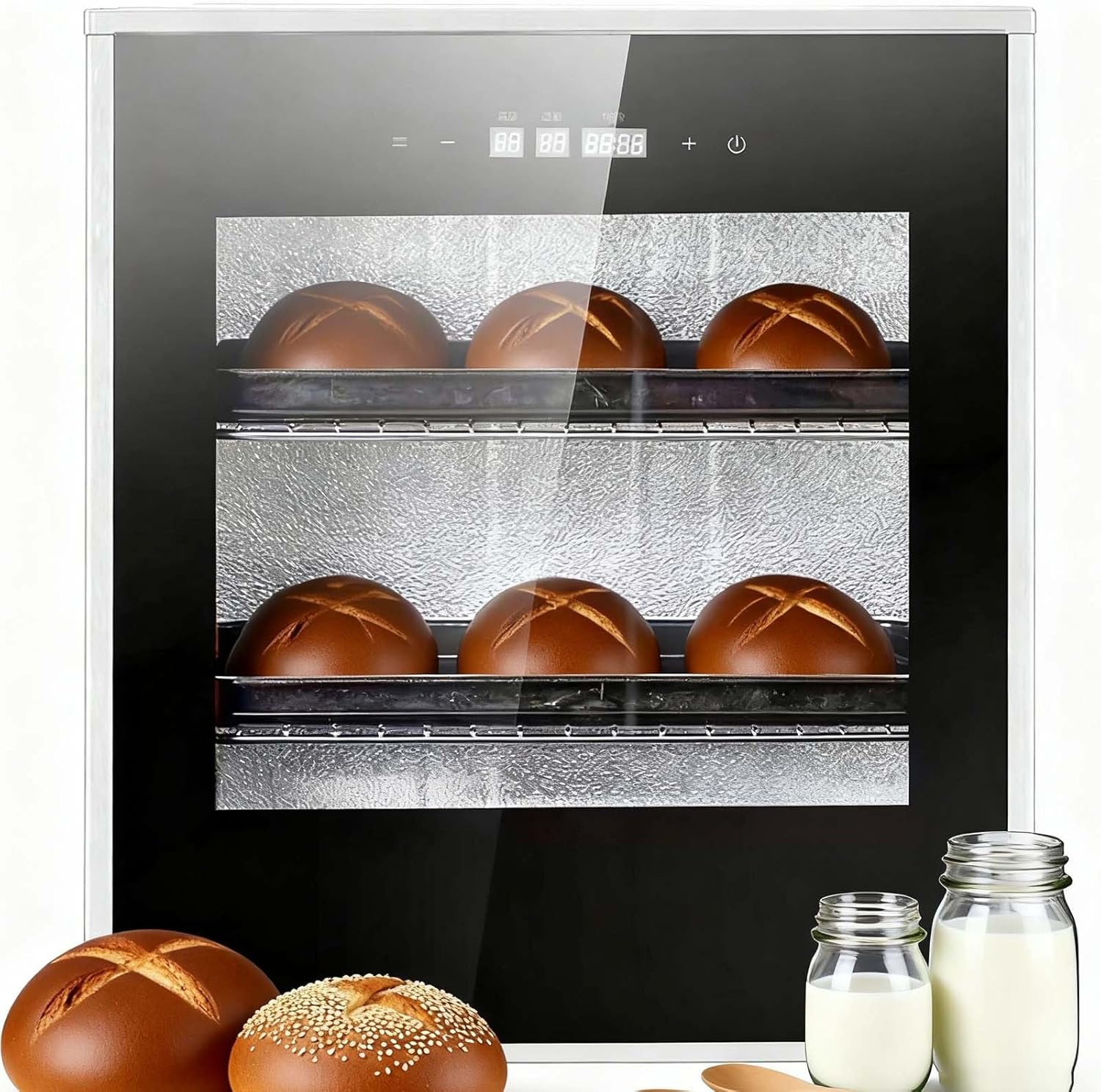 40l Bread Proofer With Timing Function, Electric Dough Fermentation Box With Adjustable Temperature Control (20-50°C) & Humidity For Even Proofing Of Sourdough, Pizza, Yogurt