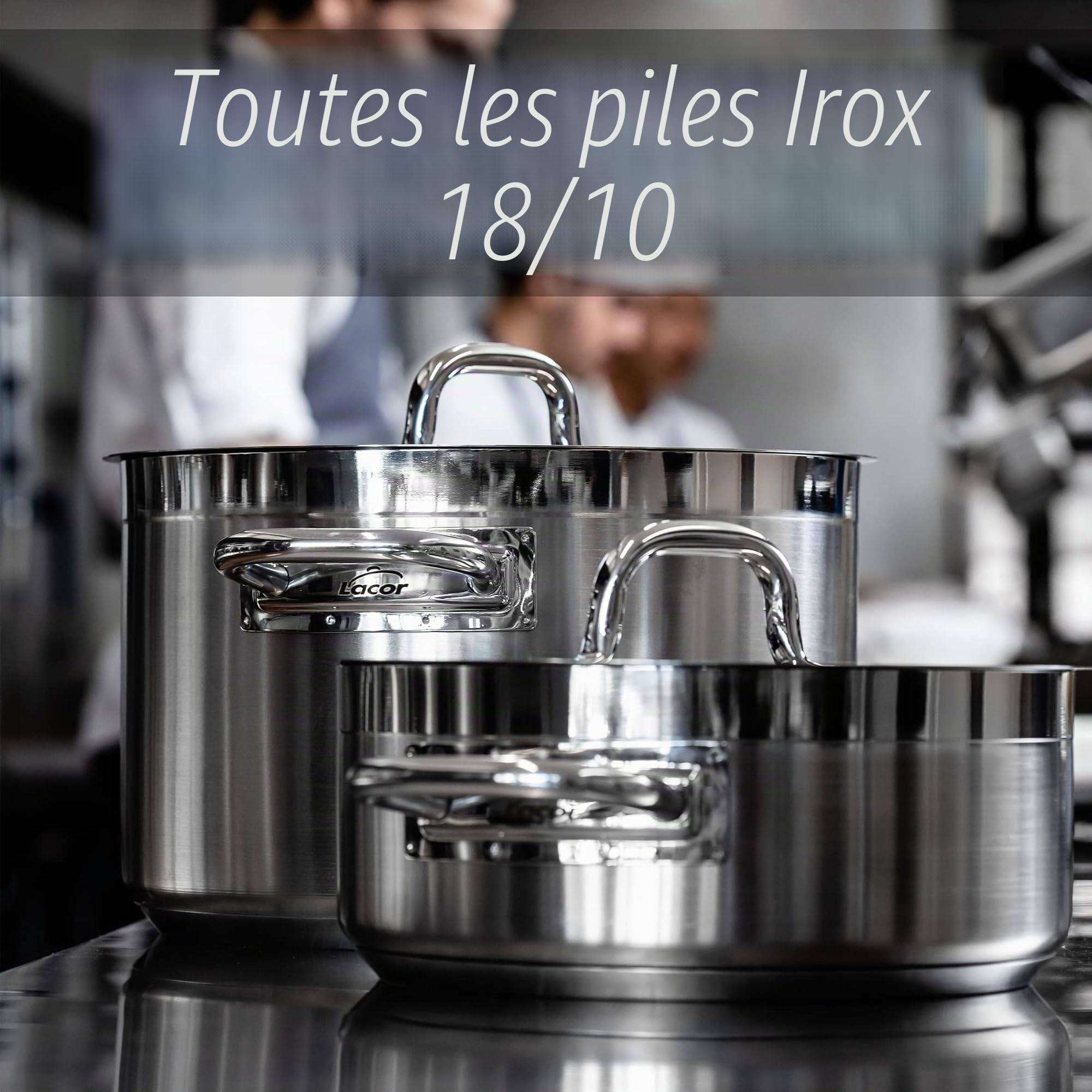 Lacor 54040 - Gratin en acier inoxydable Chef Luxe 40 cm avec couvercle | Fabriqué en acier inoxydable de qualité alimentaire; haute résistance à la corrosion et usure quotidienne