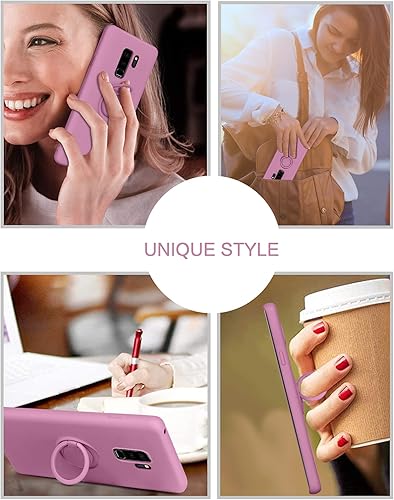 Miniatura 7 de KANGYA - Funda para Samsung Galaxy S9 Plus, silicona delgada, soporte con soporte de anillo de 360°, soporte para automóvil Samsung Galaxy S9+ Plus
