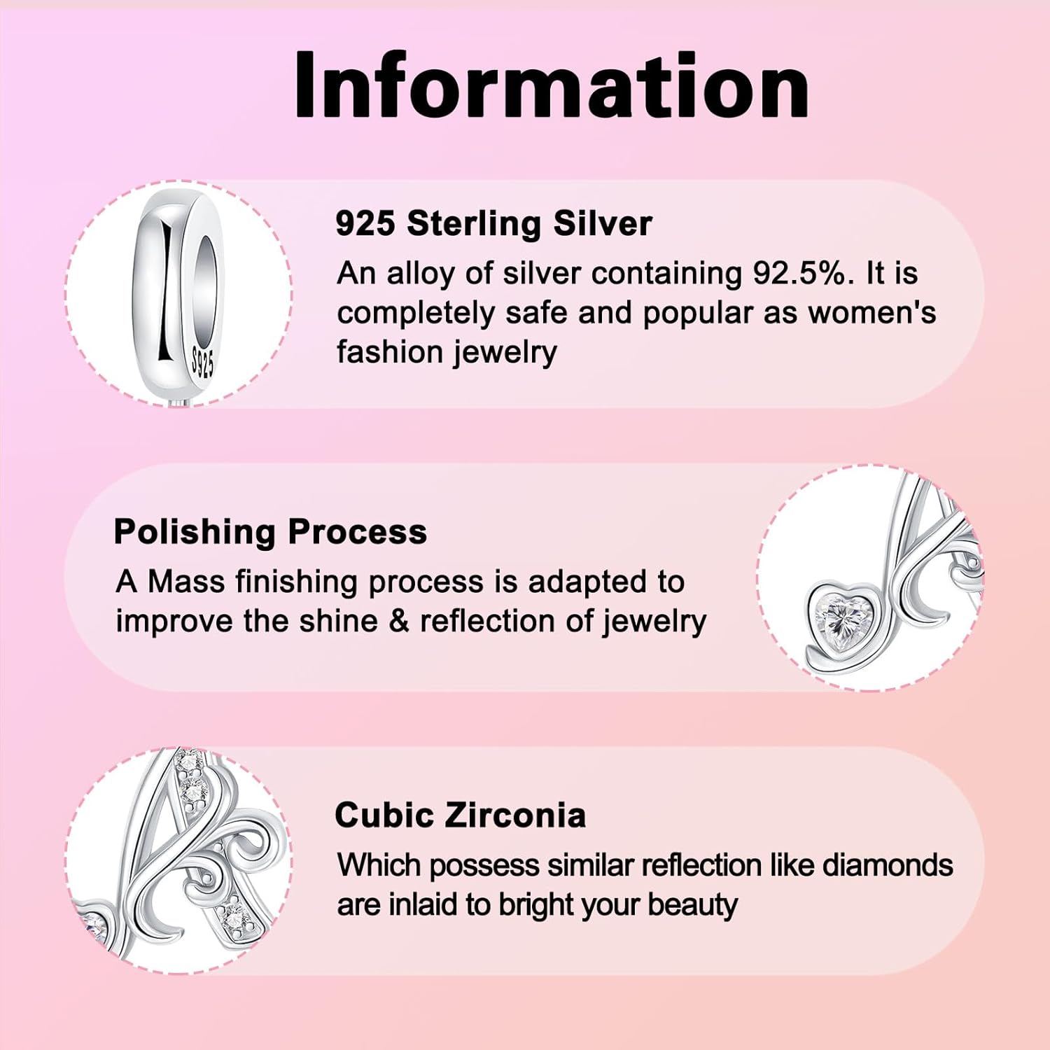 925 Sterling Silver Letter Charms Fit for Charms Bracelet and Necklace Alphabet Initial Dangle Charms Jewelry Gifts for Women - Image 5