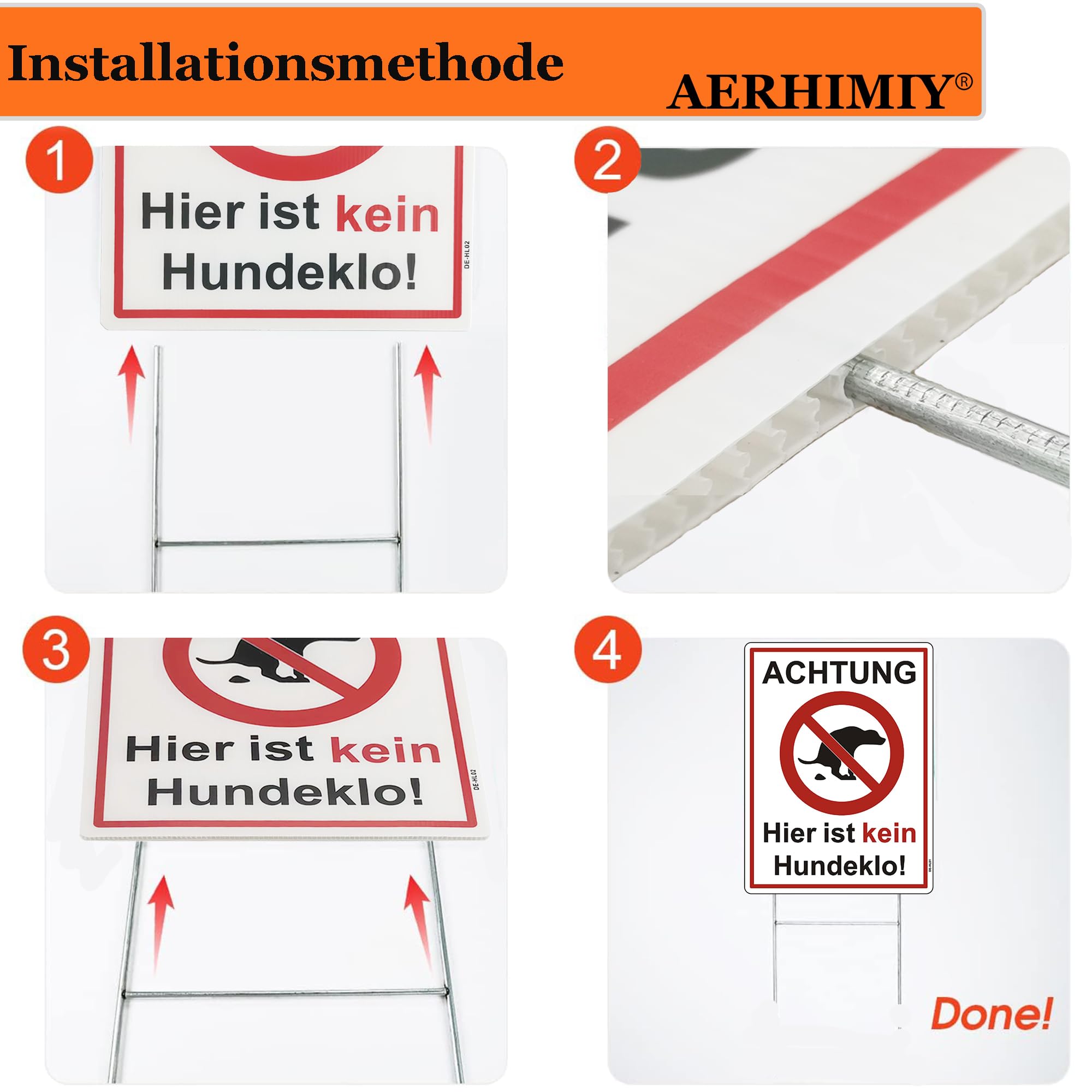 Hinweisschild 'Achtung! Hier Ist Kein Hundeklo' – 2 Stück, 20x30 Cm, PVC Hartschaumplatte, Witterungsbeständig