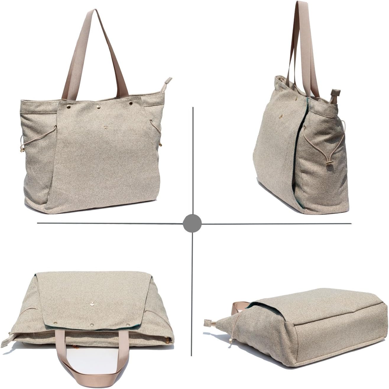 ESVAN Yoga Mat Bag, Gym Bag Tote Bag with Multi Pockets For Women Drawstring Yoga Mat Carrier Pilates Travel Workout Office - Image 7