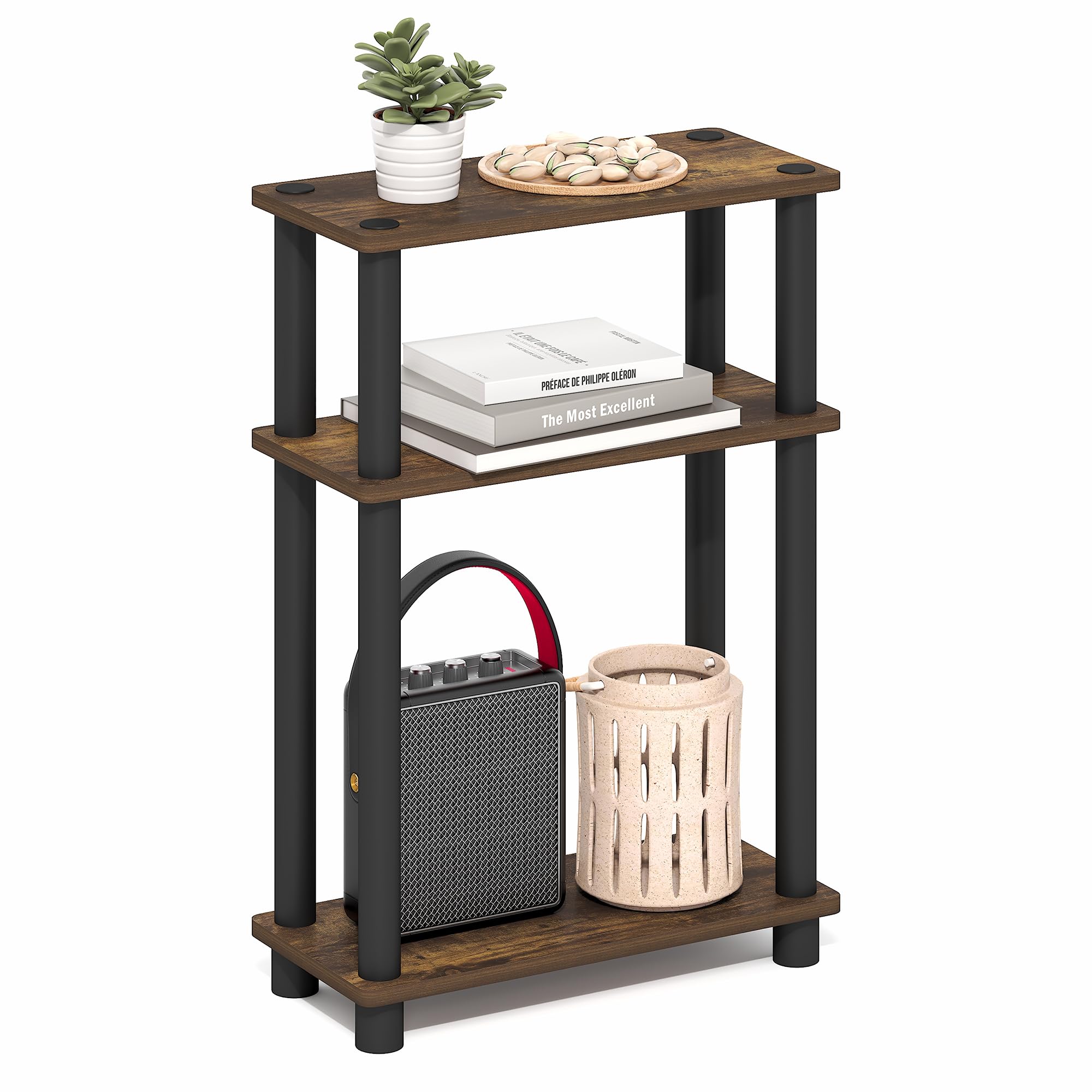 Amazon.com: Furinno Turn-N-Tube Narrow Side Table, 3-Tier