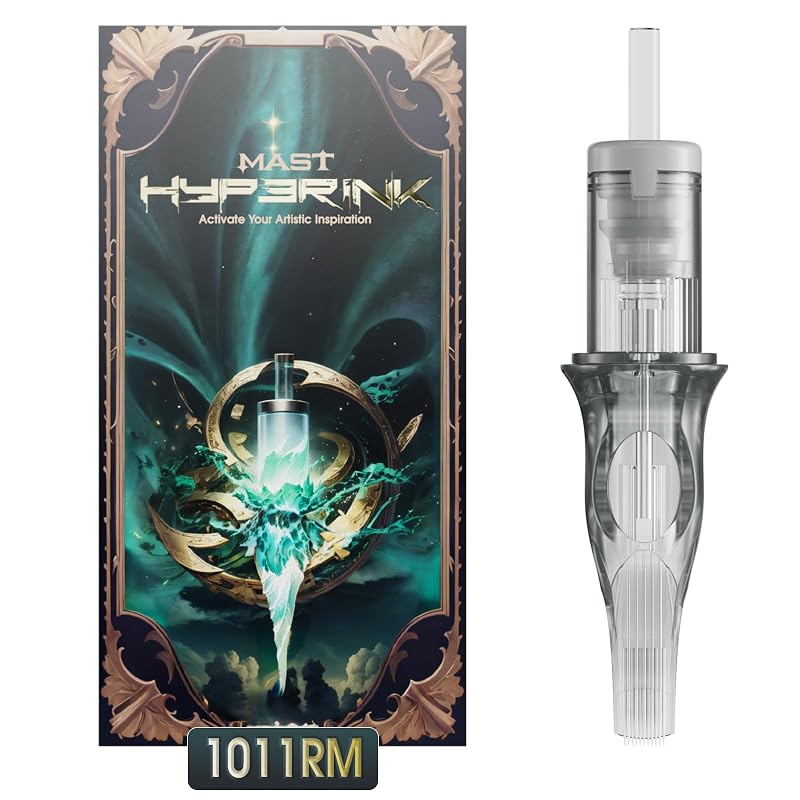 Cartuchos de Agulhas para Tatuagem MAST TATTOO Hyperink 1011RM Round Magnum, Pacote com 20