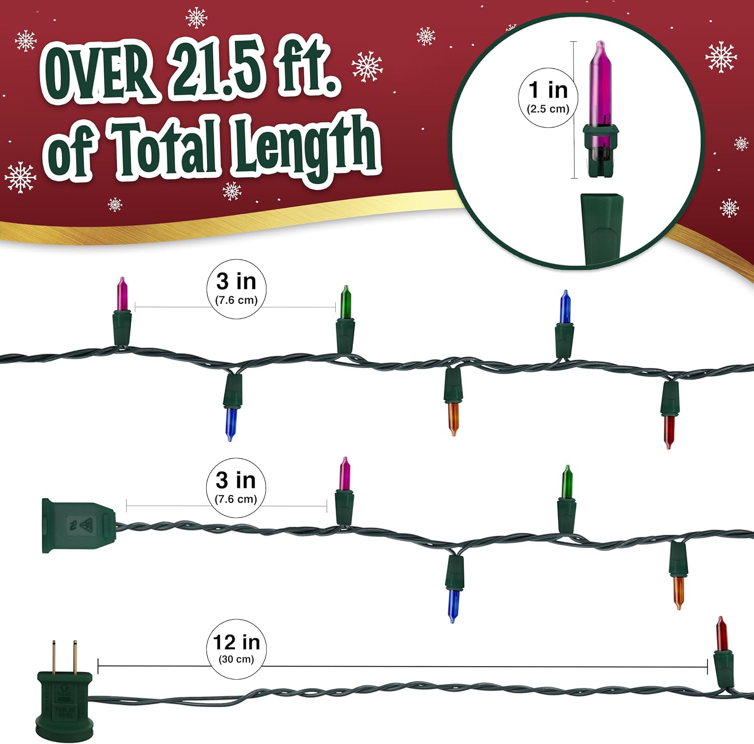Condition photo showing New/Like New for warm multi color christmas lights - 20 ft string of 105 incandescent mini bulbs multifunctional lighting modes, for decorative, bedroom, outdoor, xmas twinkle tree lights with green wire total 21.6 ft 105 green - multicolor lights
