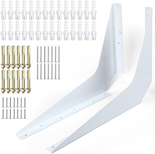 Blulu 2 Pack Heavy Duty Countertop Brackets, 15" X 21", White