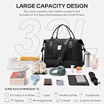 Travel Duffel Bag Sports Gym Tote Bag for Women, Carry on Luggage Bag for Airplanes, Lightweight Weekender Overnight Shoulder Bag Waterproof Beach Hospital Bag with Shoes Compartment,A02-Black