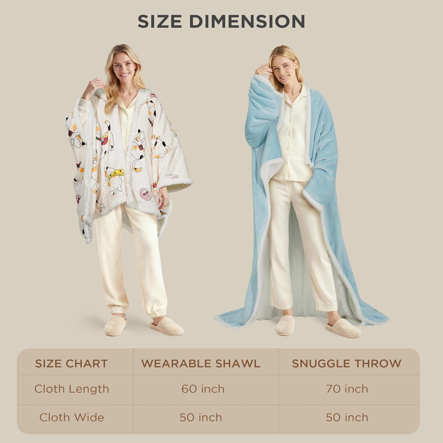 Heated Blanket Wearable Shawl - Electric Blanket Wrap Poncho Hoodie with 6 Heat Levels & 9 Hours Auto Off,Gifts for Women,Home Office Use,Machine Washable,50"x60"(Cat) - Image 4