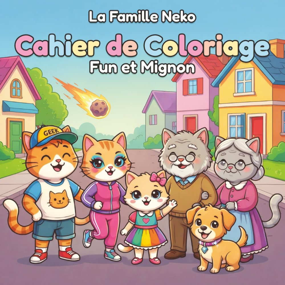 La famille Neko – Cahier de coloriage Fun et Mignon: Livre de coloriage kawaii et anti stress — Pour adultes et enfants