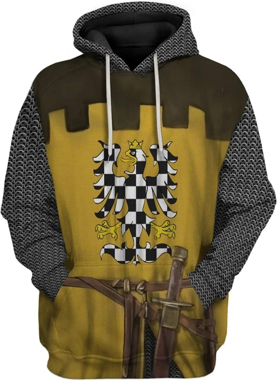 Historical Hoodie 3D Printed Halloween Costume Top | Historical Figure Hoodie, Medieval Knight Hoodie, Revolutionary War Uniform for Historical Reenactment Events
