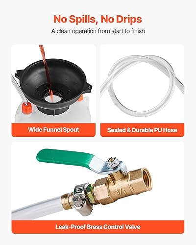 Miniatura 2 de VEVOR Bomba de fluido de transmisión, capacidad de 3 L, bomba manual de transferencia de fluidos con caballo largo de 47 pulgadas y tanque de HDPE,