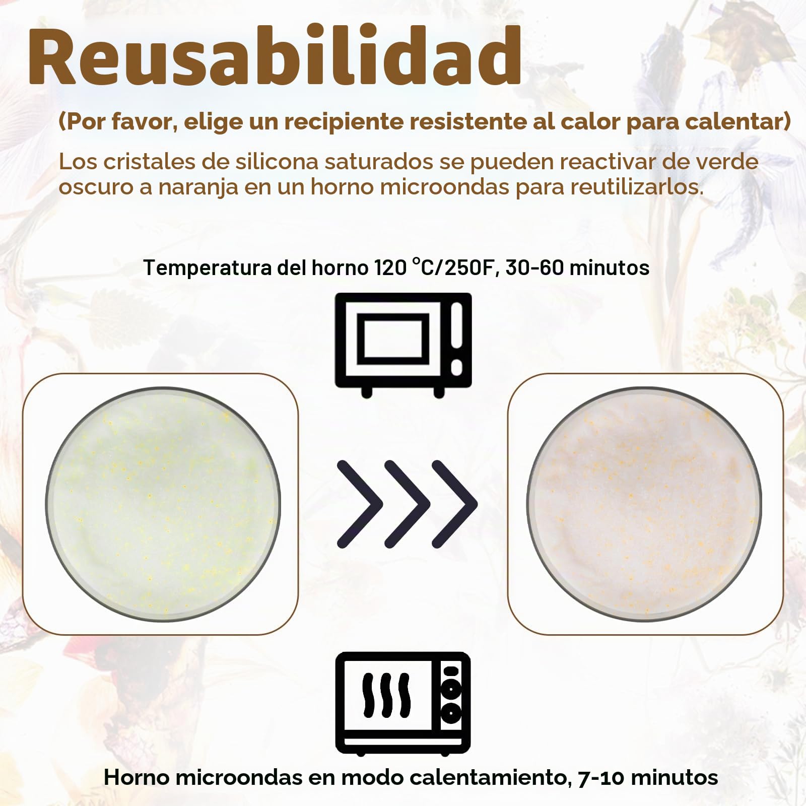 Gel de sílice para secar flores 500g desecante paquetes