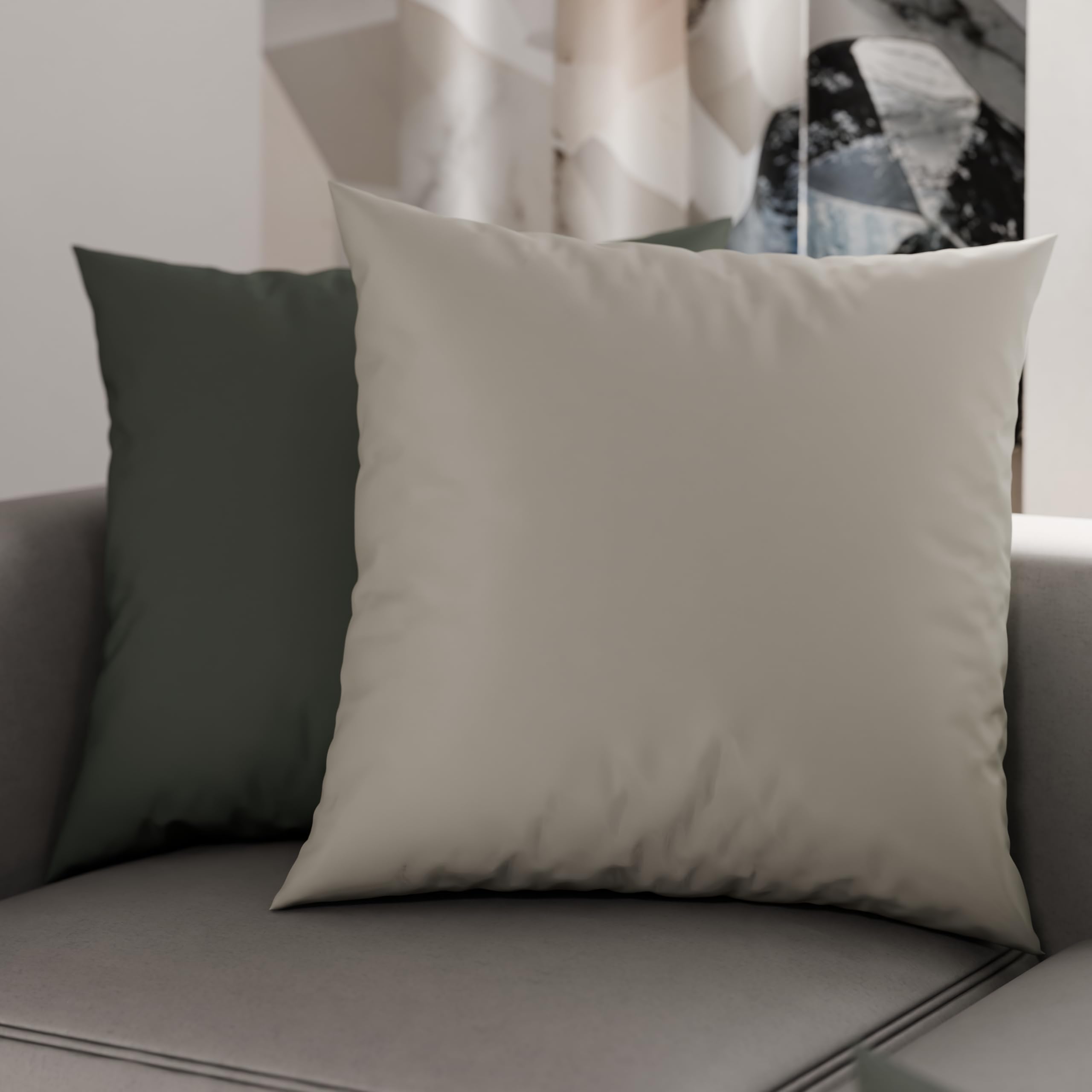 PETTI Artigiani Italiani - Pair of Microfiber Pillowcases 80x80 cm, Bedroom Furniture Cushions, Sofa, Set of 2 Cushion Covers, Light and Dark Gray Double Face Pillowcase โ image 1