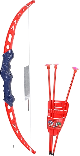 Arco e Flecha Etitoys Avengers Vermelho com Azul ou Azul com Vermelho Ambidestro