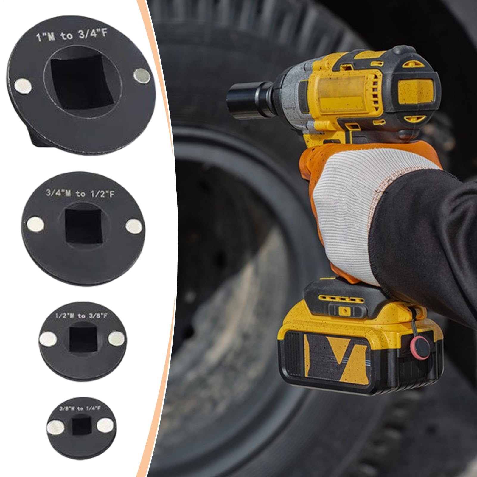 Juego De Adaptadores Para Casquillos De Perfil Bajo Adaptador De Casquillo | 4 Piezas Accesorio De Extensión Para Trinquete De Herramientas Para Espacios Reducidos En El Hogar Para Llave, Taladro,