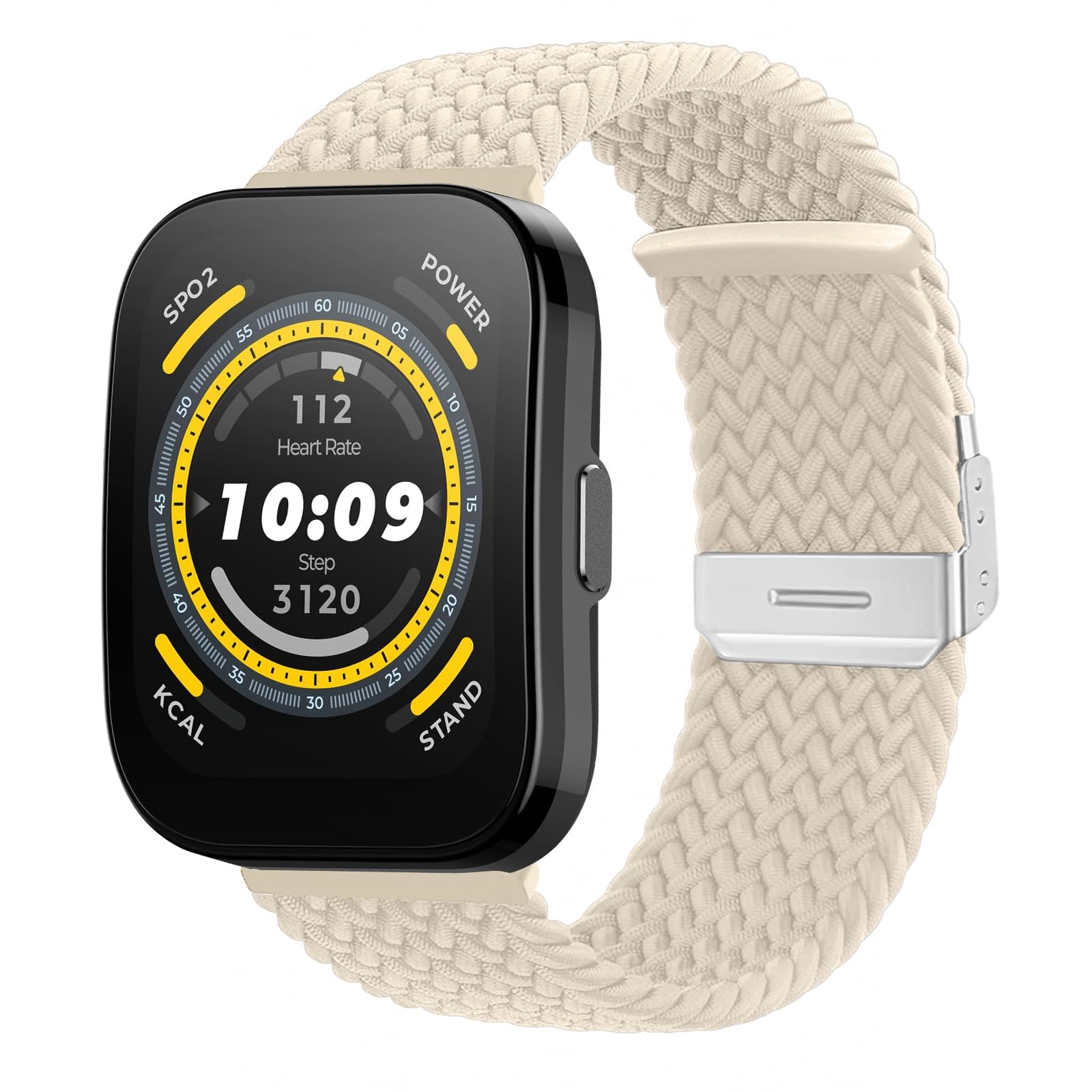 22MM Nylon Correa para Amazfit T-Rex 3 Pro 48mm/Balance 2/Bip 6/Bip 5/Bip 5 Unity, Hombre Mujer Pulsera de Repuesto Ajustable Trenzada para Amazfit GTR 4/3 Pro/3/2 eSIM/2e - Blanco