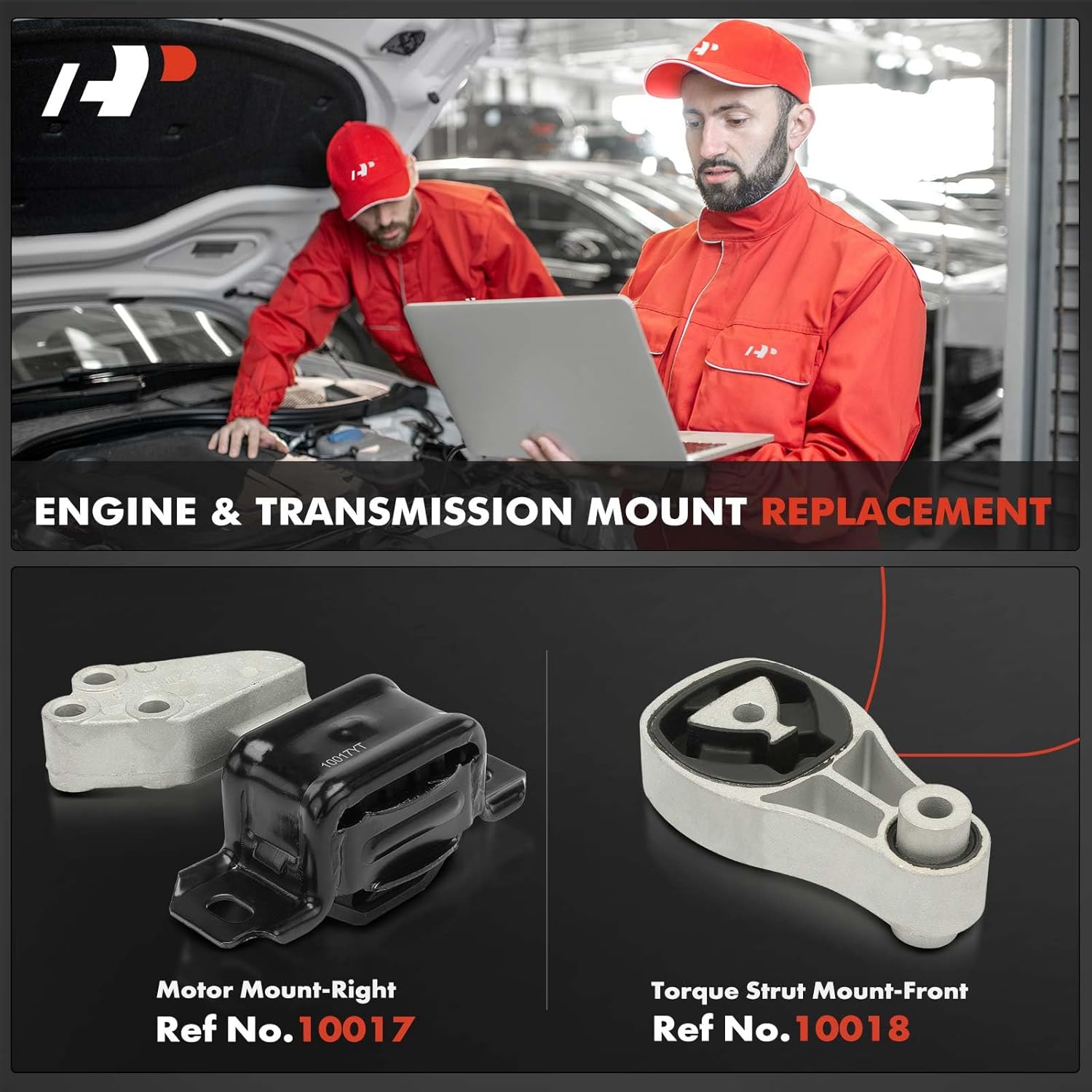 A-Premium Engine Motor Mount and Torque Strut Mount Kit Compatible with Smart Fortwo 2008-2015 L3 1.0L, Not Fit Turbocharged, Set of 2