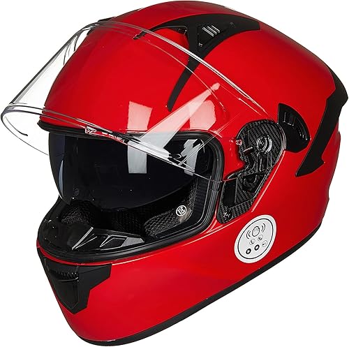 Miniatura 1 de ILM Cascos de motocicleta con Bluetooth integrado, casco de cara completa para Moto de doble visera para adultos, hombres y mujeres, modelo DOT X9
