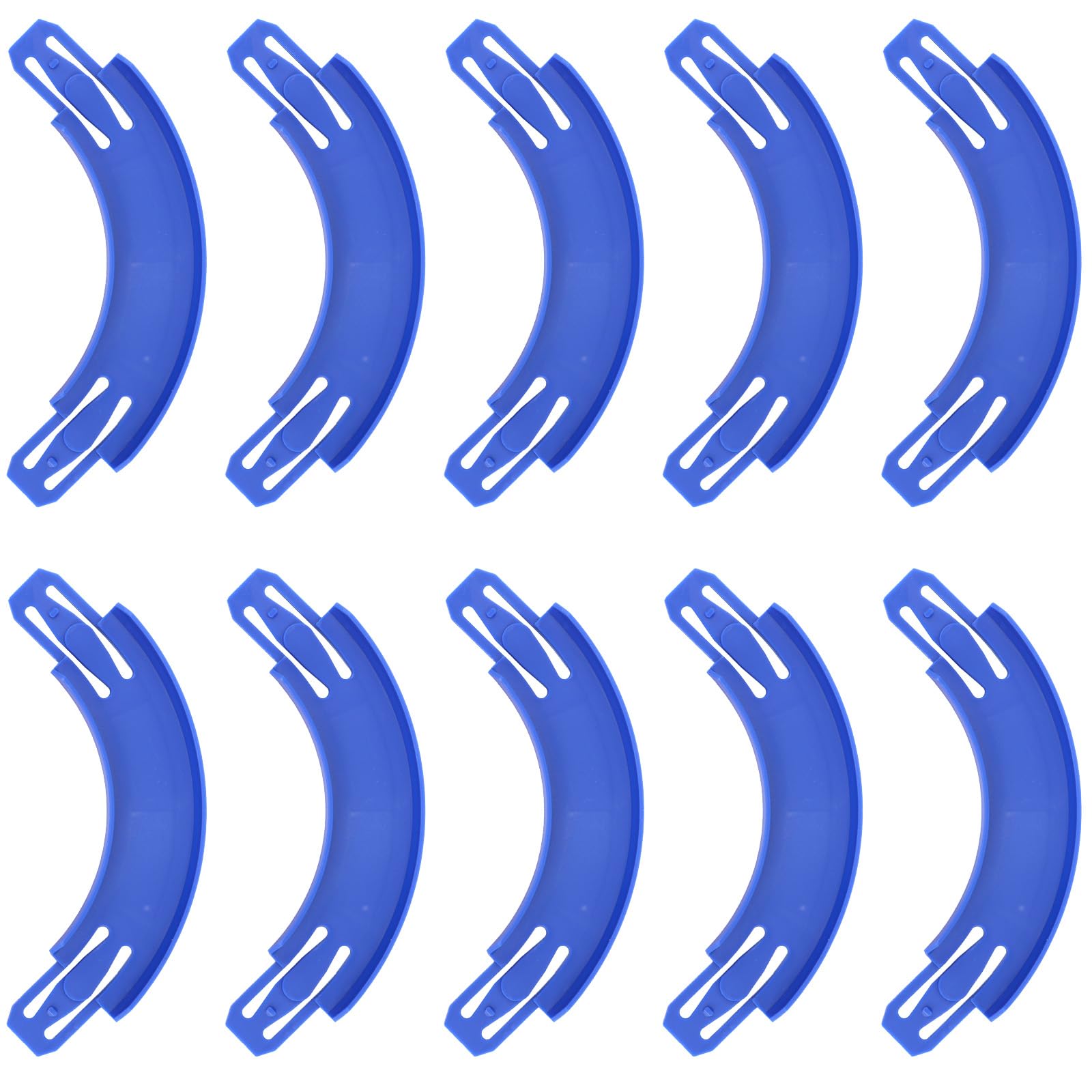 10pcs Curved Track Connectors for Hot Wheels, 90 Degree Curved Race Track Builder for Toy Car Racetrack Builder Components Parts Compatible with Hot Wheels (Blue)
