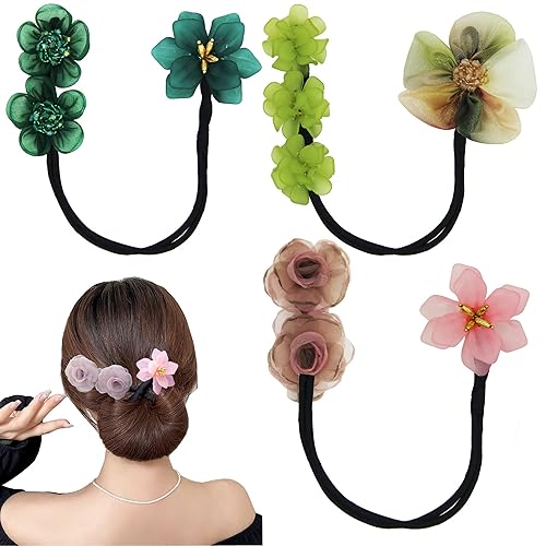 OUGWA 3 piezas para hacer moños redondos y moldeador de corona, rizador de pelo perezoso, accesorios para el cabello para mujeres y niñas (estilo 1)