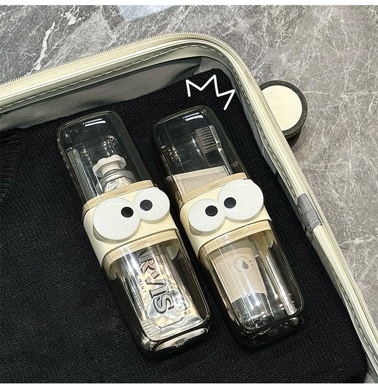 Image of Polycarbonate (PC) Portable Tooth Brush Case Cover Travel Wash Cup Teeth Cleaning Accessories Storage Holder Electric Toothbrushhigh Beauty Three-In-One Travel Gargle Cup (1 Brown)