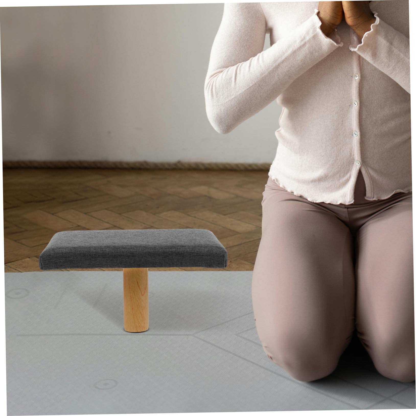 OUNONA Zen Sitzbank mit Kissen Bequeme Kniebank für Meditation und Gebet Stabile Stütze Vielseitig für Zuhause