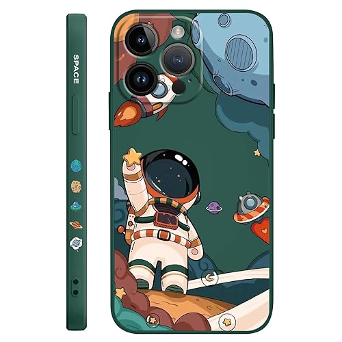 Miniatura 8 de Fundas para iPhone 15 Pro Max, para iPhone 15 Pro Max, funda de astronauta lateral con diseños de patrón creativo de silicona líquida a prueba de