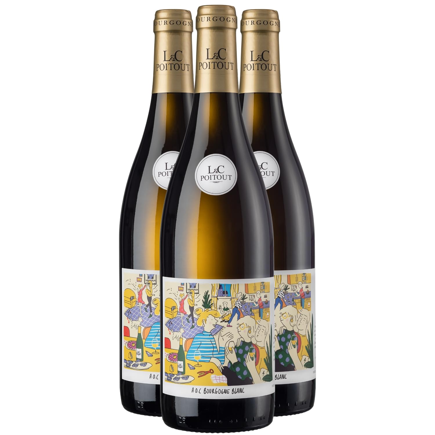 Bourgogne Tonnerre - Blanc 2023 - Domaine LC Poitout - Vin Blanc de Bourgogne (3x75cl) HVE