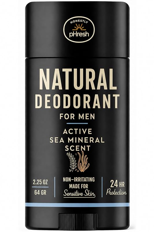 Desodorante Honestly pHresh Active Sea Mineral, sem alumínio e bicarbonato, 2,5 oz