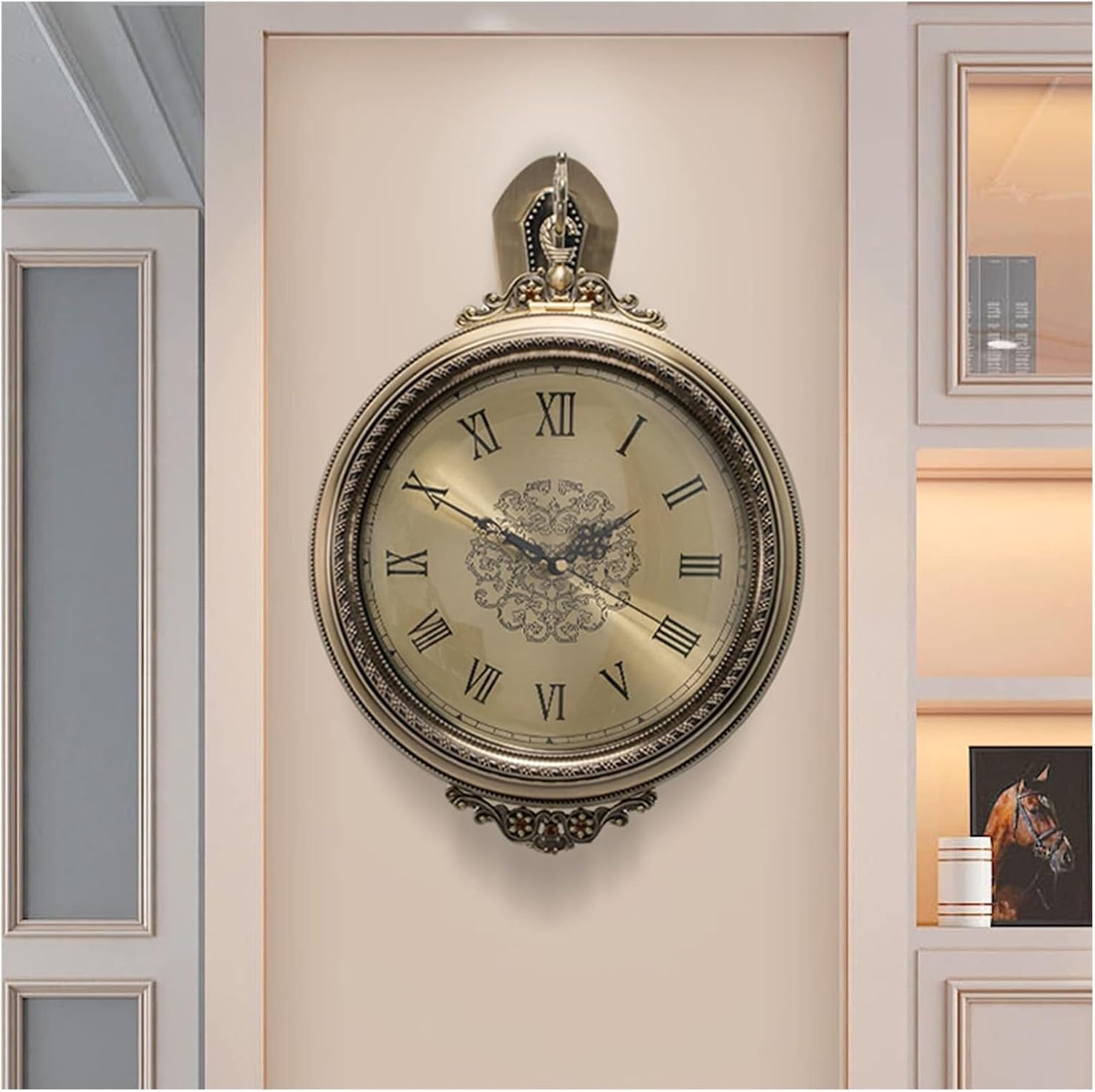 Clocks Double Sided Wall Clock, Garden Clocks Outdoor Wall Clock Vintage Indoor Hanging Décor Clock