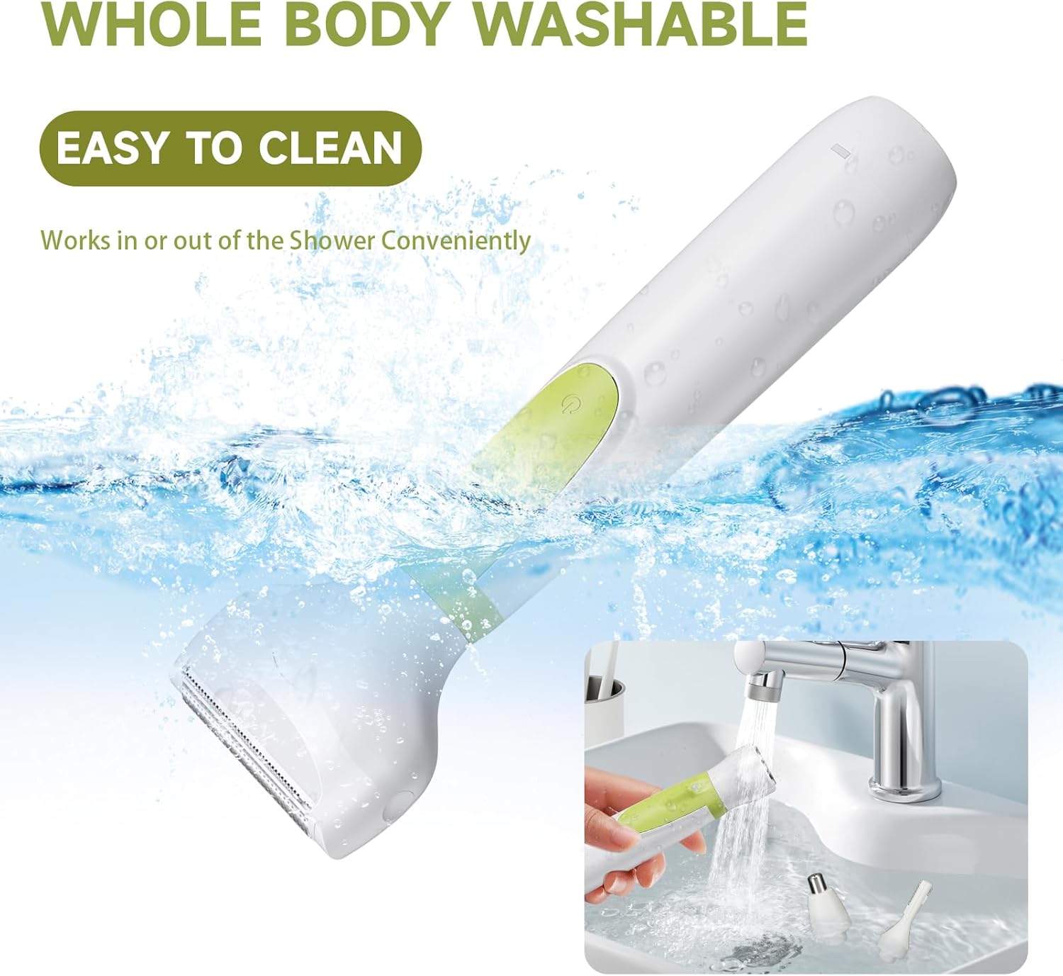 Electric Razor for Women- 4 in 1 Electric Shaver for Women, Wet & Dry Bikini Trimmer and Facial Hair Remover,Eyebrow Razors Nose Hair Trimmer Rechargeable Personal Trimmer Groomer for Body Hair 8868 - Image 6